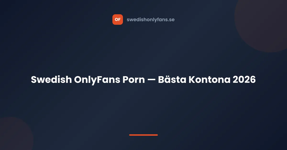 Swedish OnlyFans Porn